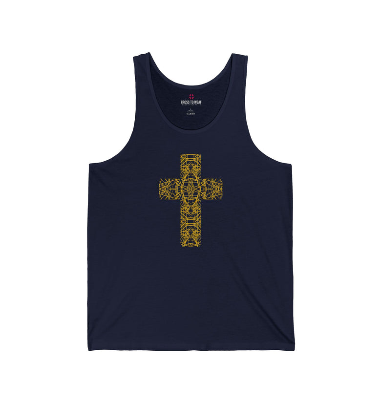 Cosmic Cross Unisex Jersey Tank - Casual Christian Wear