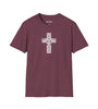 Drip Cross Unisex Softstyle T-Shirt - White Design