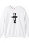Grunge Black Cross Unisex Heavy Blend™ Crewneck Sweatshirt - Perfect for Comfort and Style