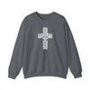 Drip White  Cross Unisex Heavy Blend™ Crewneck Sweatshirt - Perfect for Comfort and Style