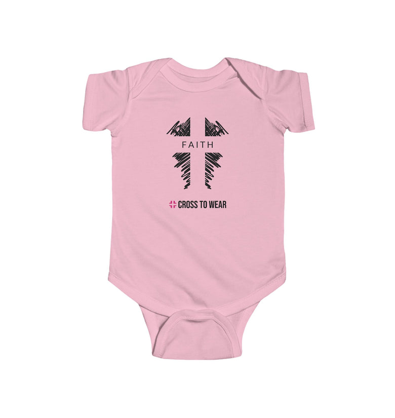 Faith Black Cross Design - Infant Bodysuit - Bright and Colorful