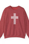 Techno White Cross Unisex Heavy Blend™ Crewneck Sweatshirt - Perfect for Comfort and Style