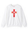 Simple Red Cross Unisex Heavy Blend™ Crewneck Sweatshirt - Perfect for Comfort and Style