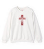 Chalk Cross Unisex Heavy Blend™ Crewneck Sweatshirt - Faith-Inspired Cozy Style