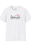Yahweh or The Highway Cross Unisex Softstyle T-Shirt - Black Design