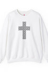 Techno Black Cross Unisex Heavy Blend™ Crewneck Sweatshirt - Perfect for Comfort and Style