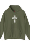 Abstract White Cross Graphic Unisex Hooded Sweatshirt - Cozy & Inspirational Apparel