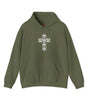Abstract White Cross Graphic Unisex Hooded Sweatshirt - Cozy & Inspirational Apparel