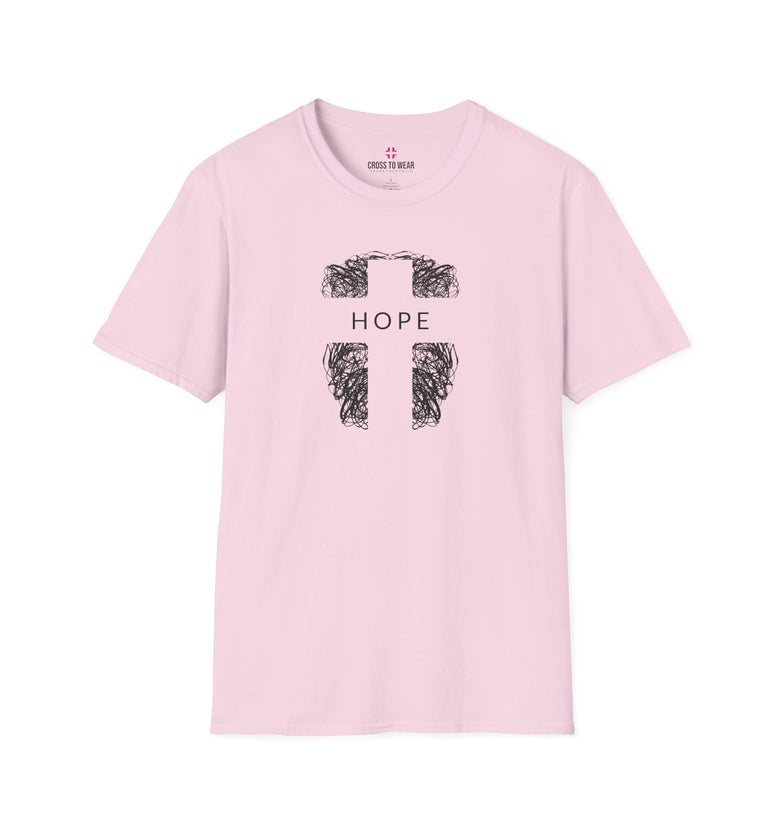 Hope Cross Unisex Softstyle T-Shirt - Black Design